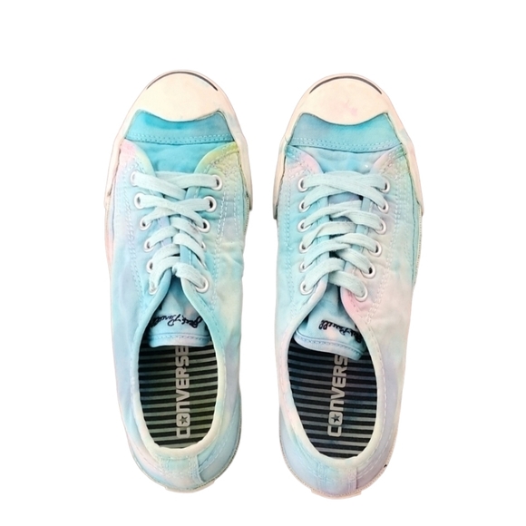 CONVERSE JACK PURCELL Mermaid Tie Dye Sneakers Womens 7 Mens 5 Custom RARE OOAK - Picture 2 of 16
